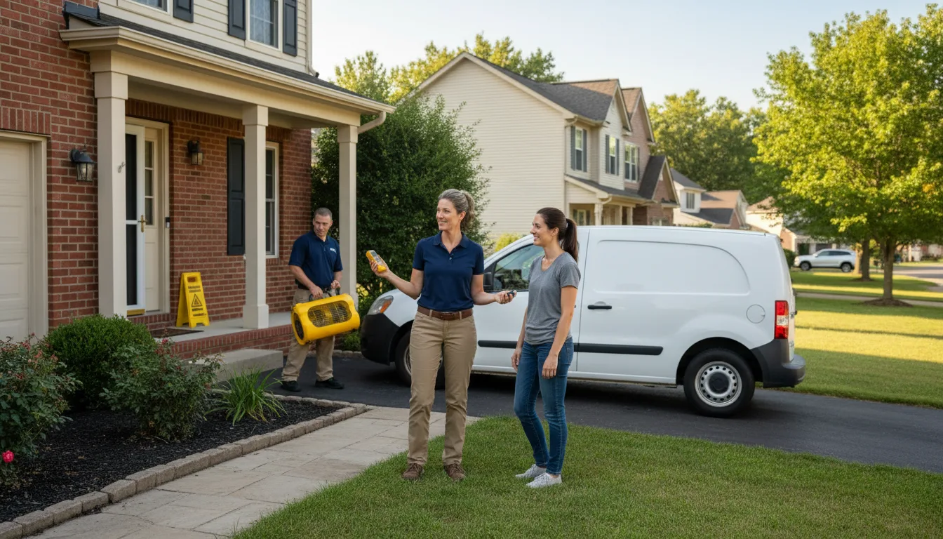 Residential water damage restoration in Nokomis, IL